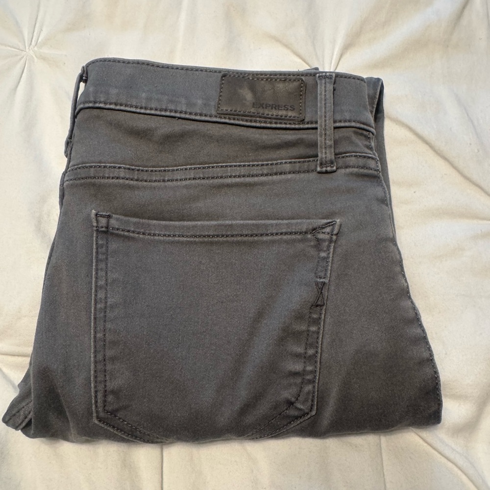 Express Stretch Mid Rise Gray Leggings